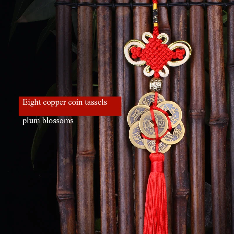 Chinese Knot Tassels Decorative Bronze Coin Silk Tassel Fringe Garniture Diy Tassel Trim for Curtain Fringe Bag Pendant Decor