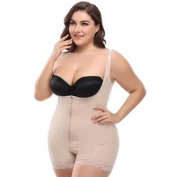 

Women Shaper Zipper Spandex Tummy Shapewear Full Body High Elastic Waist Trainer Bottom Buttock Lifter Slim Fit Body Bodysuit