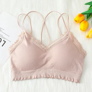 

CHRLEISURE Gathering Sling Wrap Chest Women's Sports Top No Steel Ring Lace Underwear 2020 New Autumn