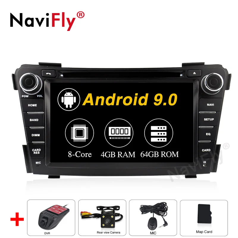 NaviFly Android 9,0 Восьмиядерный PX5 для автомобиля DVD радио плеер HYUNDAI I40 2012- Автомобильный gps навигация Мультимедиа Поддержка Wi-Fi - Цвет: 64G camera DVR