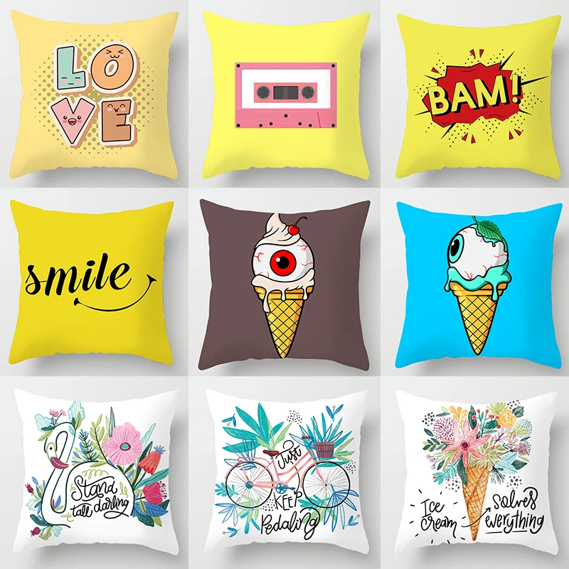 New Nordic Letter Printing Super Soft Sofa Pillowcase Cushion Cover Office Custom 45*45cm decor home | Дом и сад