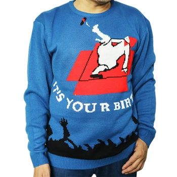 

Funny Knit Jesus It's Your Birthday Ugly Christmas Sweater for Men Tacky Men's Knitted Pullover Ugly Christmas Jumper Plus Size