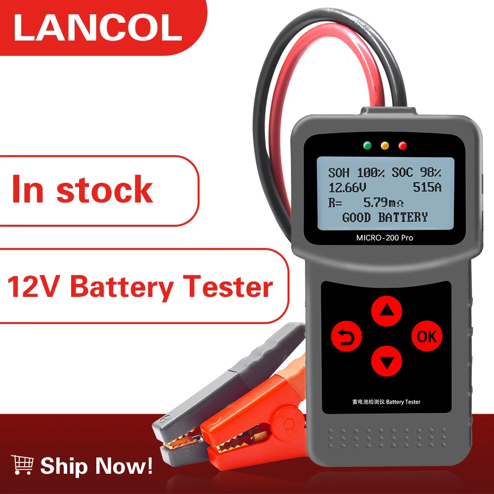 Тестер аккумулятора lancol 200PRO 12 В для автомобилей и мотоциклов автомобильный