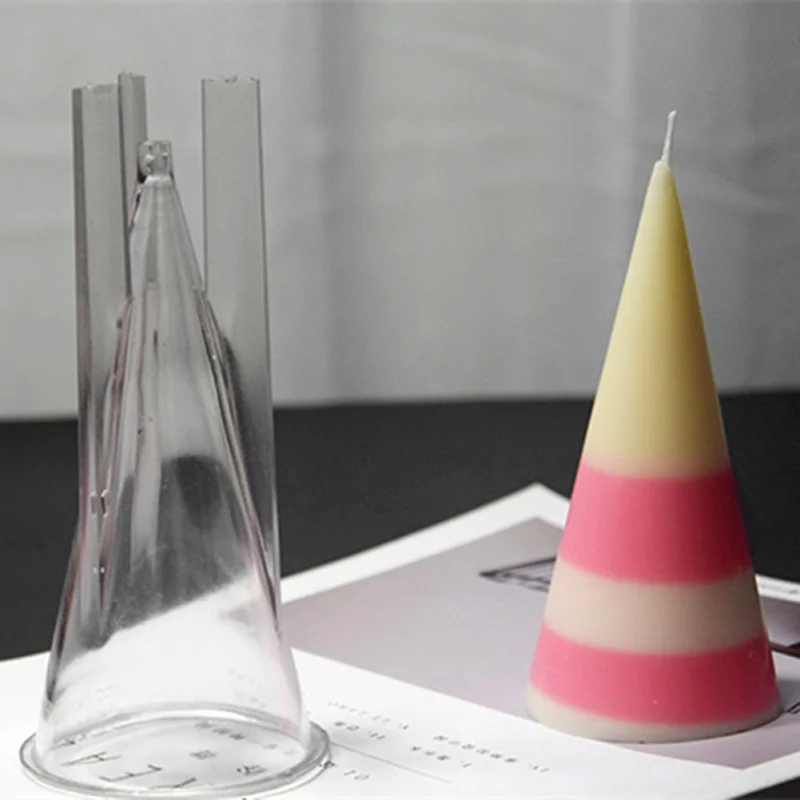 

Plastic Transparent Decoration Tools Candle Mold Soap Mold Cake Mold Candle Candle Making Molds DIY Craft Tools Pyramid Shape