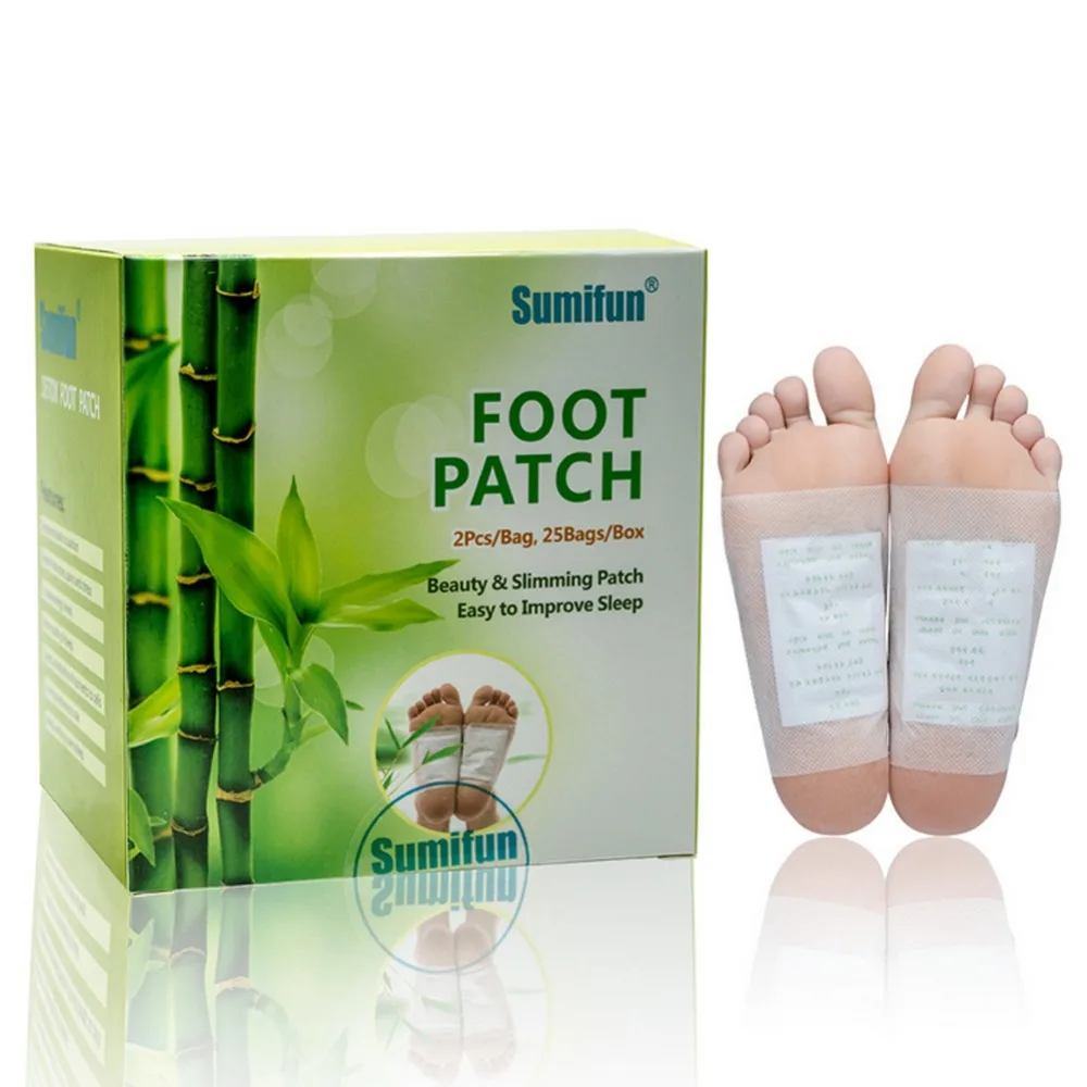 50 pcs Bag Bamboo Vinegar Herbal Detox Foot Patches Beauty and Slimming