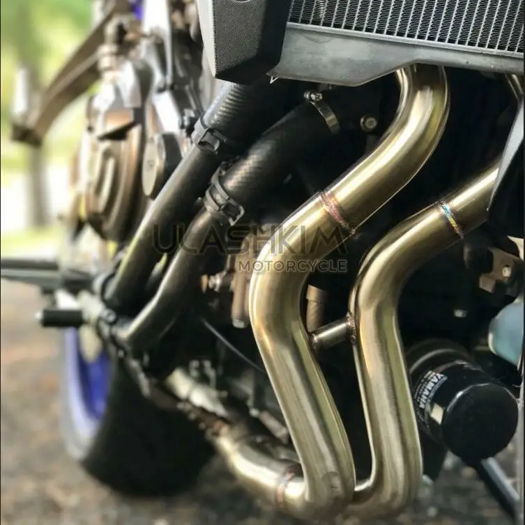 MT07 FZ07 мотоцикл выхлопной контакт средней трубы разъем для YAMAHA MT-07 FZ-07- XSR700- слипоны