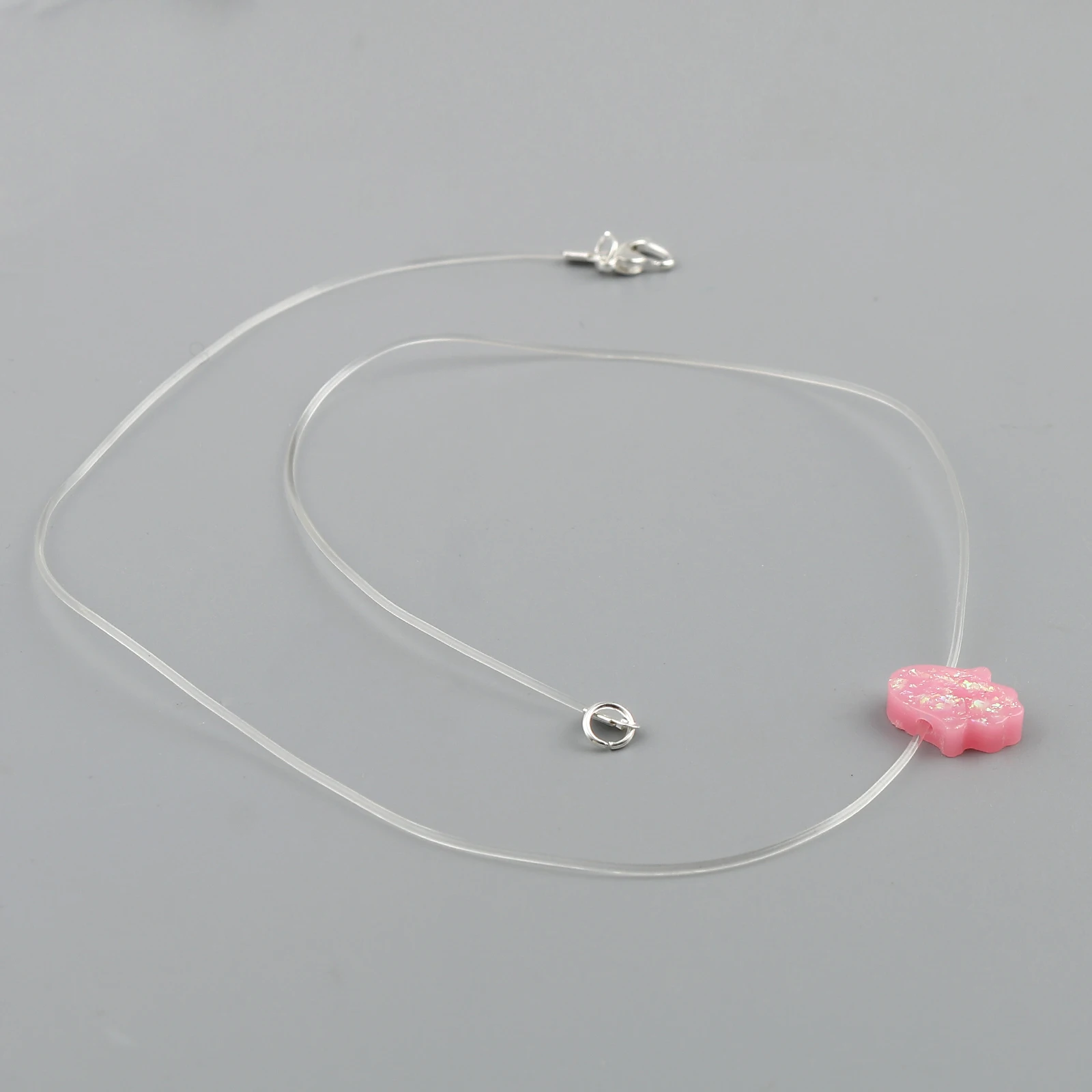 1pc Resin Religious Invisible Transparent Fishing Line Necklace Zircon Choker Necklace For Women Jewelry Fishing Line Necklace