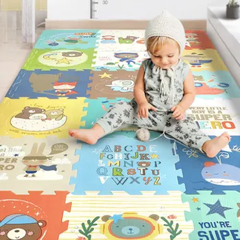 

2020 New 6Pcs Foldable Baby Crawling Mat Non-Toxic Kids Puzzle Exercise Play Mat Large Waterproof Foam Floor Carpet