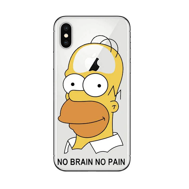 Чехол для телефона Homer J. Simpson для iPhone 5S, SE 6 6s 7 8 P PLUS X XR XS MAX Милый Забавный модный силиконовый чехол для телефона с рисунком - Цвет: TPU