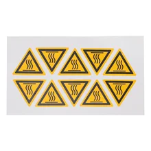 

10pcs Caution Scald Sticker High Temperature Warning Decals for Equipment