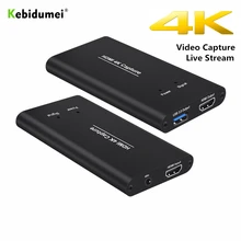 Kebidumei 4 k@ 60Hz 1080P HD USB3.0 HDMI видеозахвата HDMI к USB карта видеозахвата ключ игровой потоковый прямой поток с микрофоном
