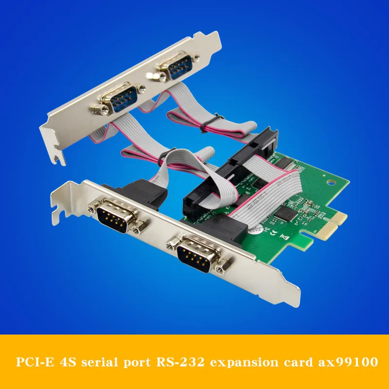 

PCIe 4S serial port card DB-9 pin RS-232 serial industrial COM port expansion card ax99100