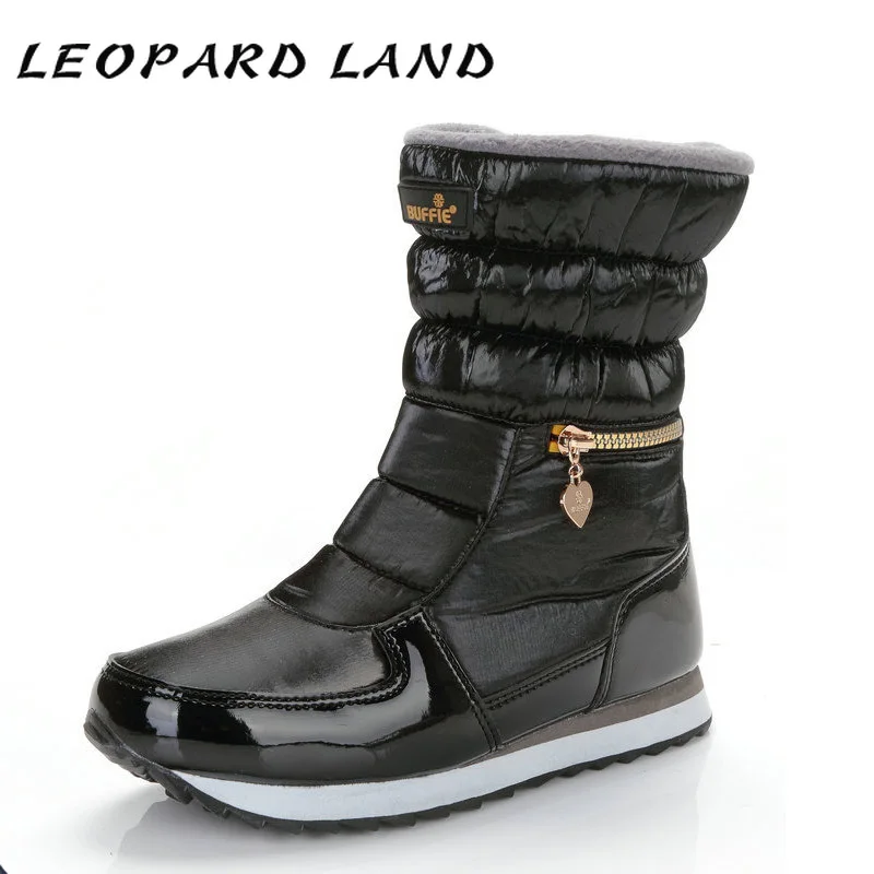 LEOPARD LAND/ г. Женские ботинки на платформе и толстом каблуке зимние ботинки со снежинками Нескользящая Водонепроницаемая хлопковая обувь на плоской подошве JSH-m025