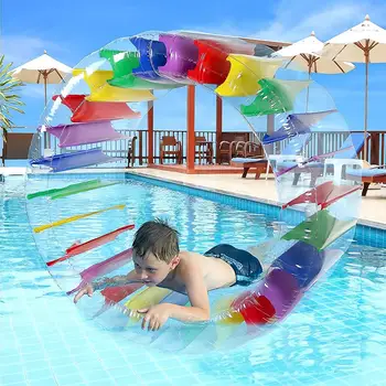 

39.37inch Kids Colorful Inflatable Water Wheel Roller Float Roll Ball For Boys And Girls Swimming Pool Toys Plaything