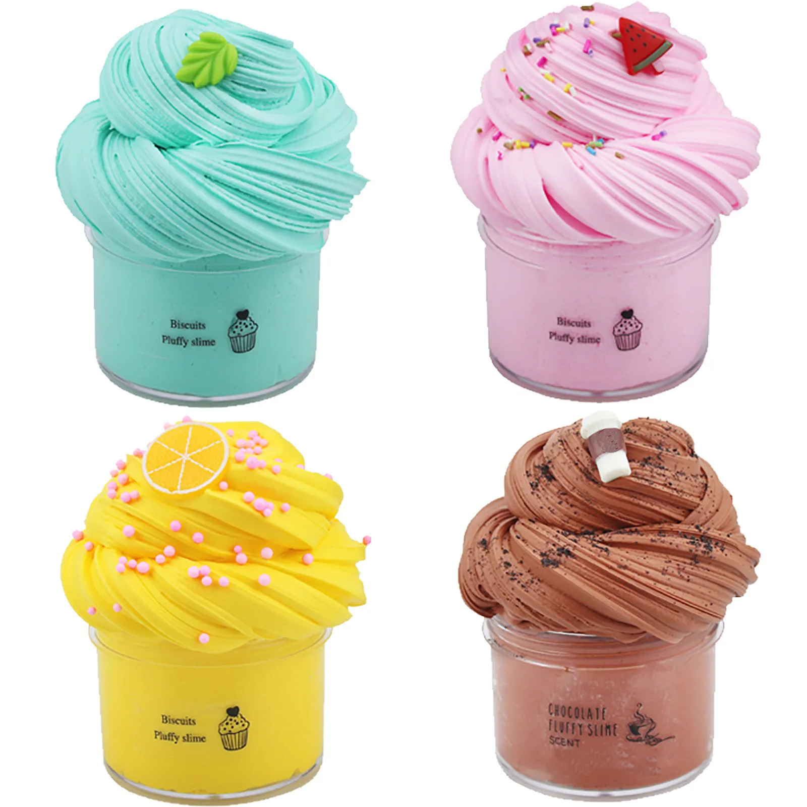 Juguetes blandos de helado para niñas, suministros de masa viscosa, Slime de fruta, presión de aromaterapia