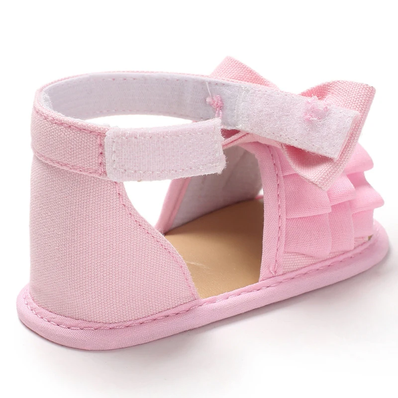 Детские сандалии для девочек с цветочным принтом и бантом; вечерние туфли принцессы; коллекция 2019 года; Красивая пляжная обувь на мягкой
