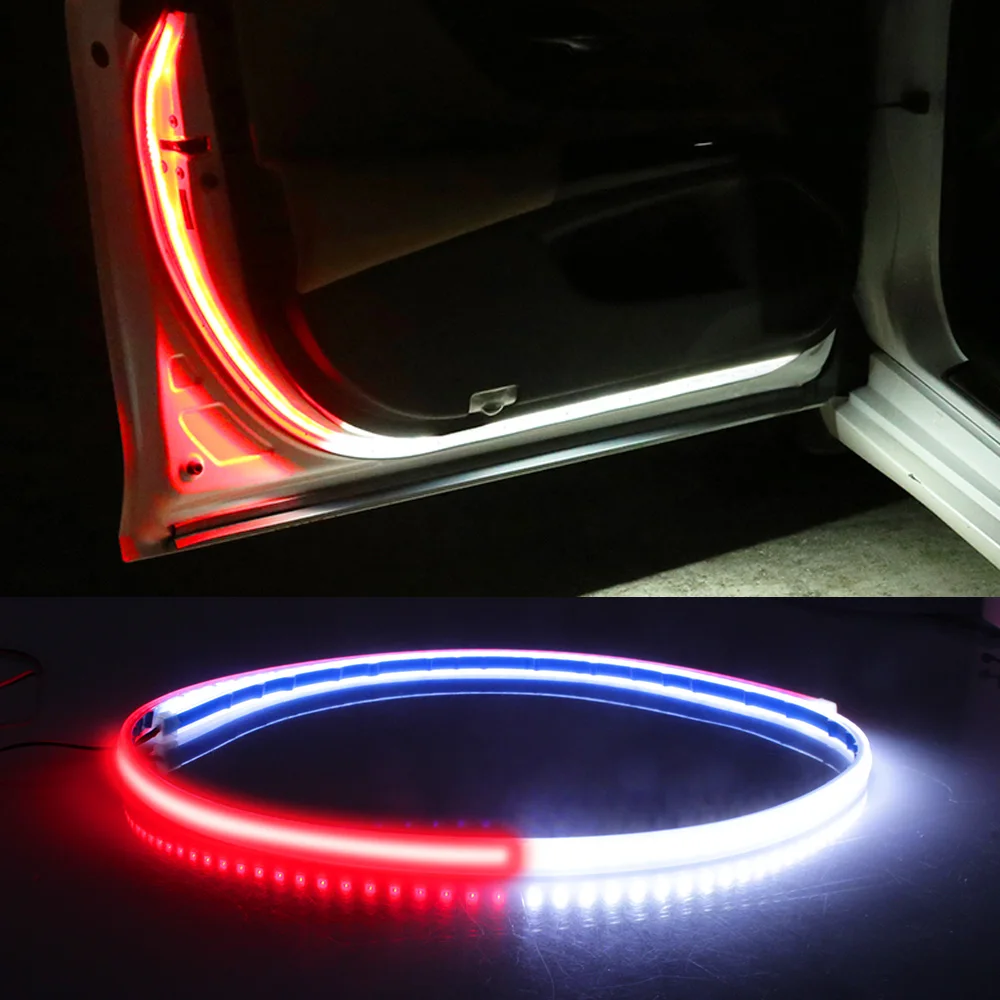 Tiras de luces LED decorativas de advertencia para apertura de puerta de coche, lámpara de decoración de bienvenida, anticolisión trasera, seguridad 12V - AliExpress