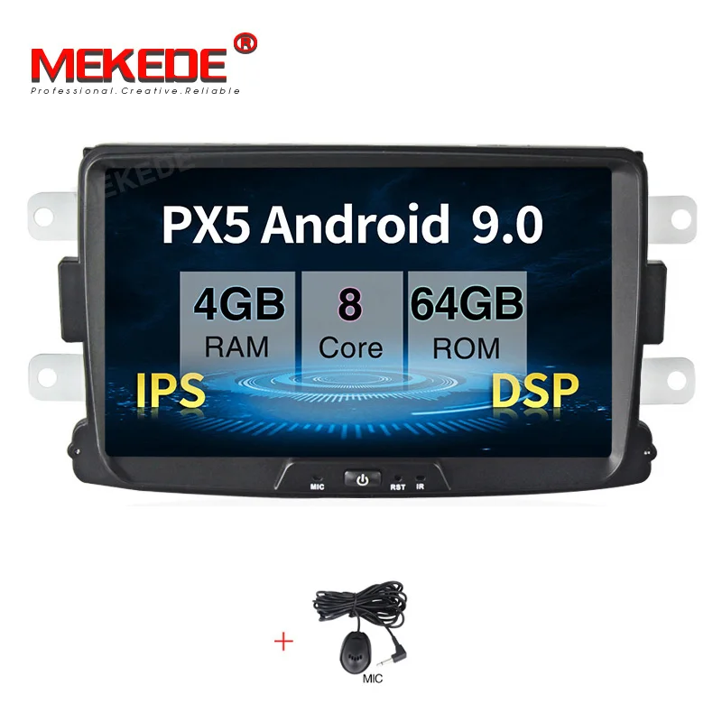 MEKEDE PX5 Android 9,0 8 ядерный 4 Гб+ 64 Гб gps Навигатор Радио для Dacia Duster Logan Sandero автомобильный DVD центральный кассетный плеер - Цвет: CAR DVD