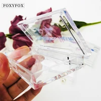 Custom Eyelash Boxes Logo Package Acrylic Rectangle MInk Lashes Case With Tray Wholesale For Business  5D Lash Packaging 2