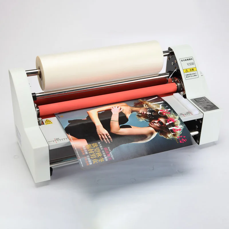 

V350 Automatic Laminating Machine, Plastic Machine 220V Hot And Cold Laminating Dual-Purpose Hot Roller Laminating Machine