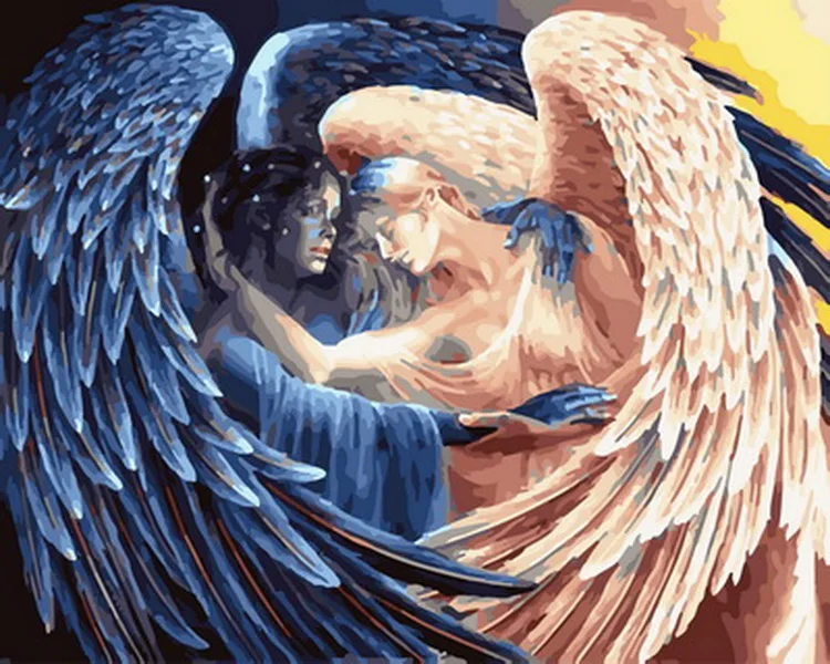 

Unframe diy oil picture oil paintings by numbers figure painting paint by number for home decor 4050cm angel