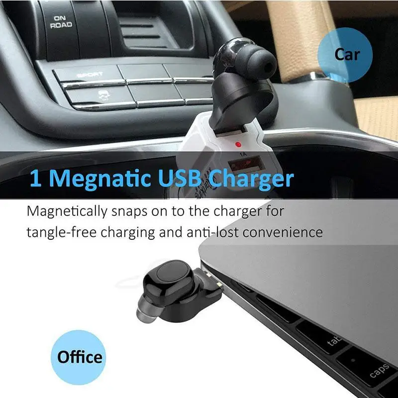 Mini Wireless Bluetooth Earphone Stereo in ear Headset Sports Running Earbuds Magnetic Earphones with Mic for iPhone Samsung