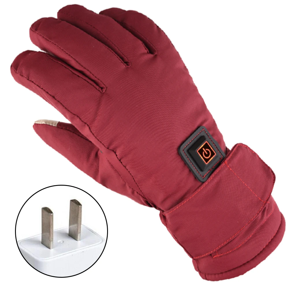 

1 Pair Women Outdoors Hiking Electric Heated Gloves Three Levels Adjustable Rechargeable Batteries Walking Skiing Climbing Adult