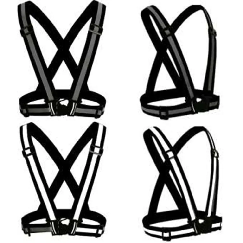 Chalecos reflectantes para noche de seguridad ajustable con banda elástica para adultos y niños