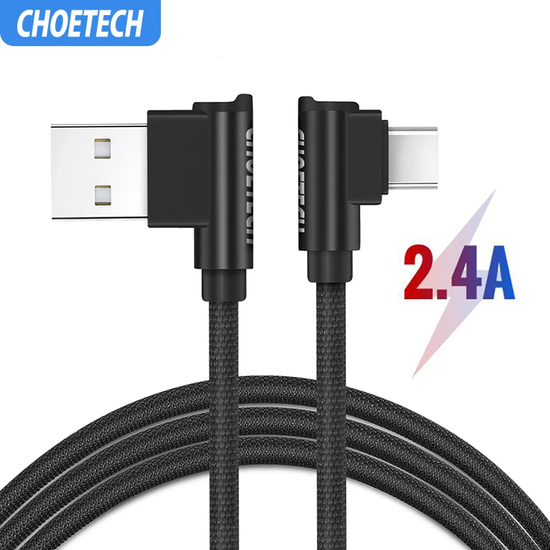 CHOETECH 90 градусов L Тип Usb-type C телефонный кабель для передачи данных Usb-C для samsung Xiaomi huawei зарядный кабель для iPhone XS Max X 8
