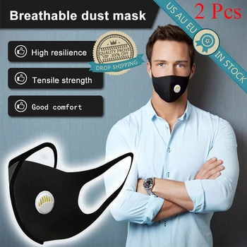 

2Pcs/Lot Sponge Dust Masks - Respirator Mask with Breath Valve Anti-Dust Anti Pollution Face Mouth Mask Breathable for Men Women