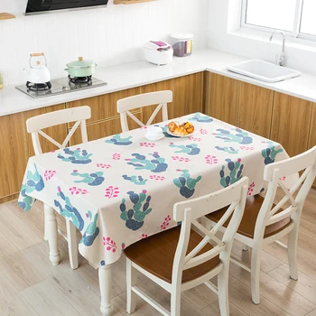 

Linen Cotton waterproof Tablecloth Fruit banana pineapple Potted plant cactus Table Cloth Washable Table Cover Textiles