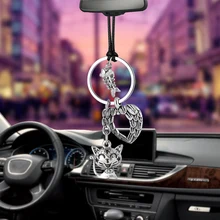 Kosoo автомобильный кулон Fishbone Cat Висячие украшения автомобилей зеркало заднего вида подвеска Украшение Авто стиль подарки
