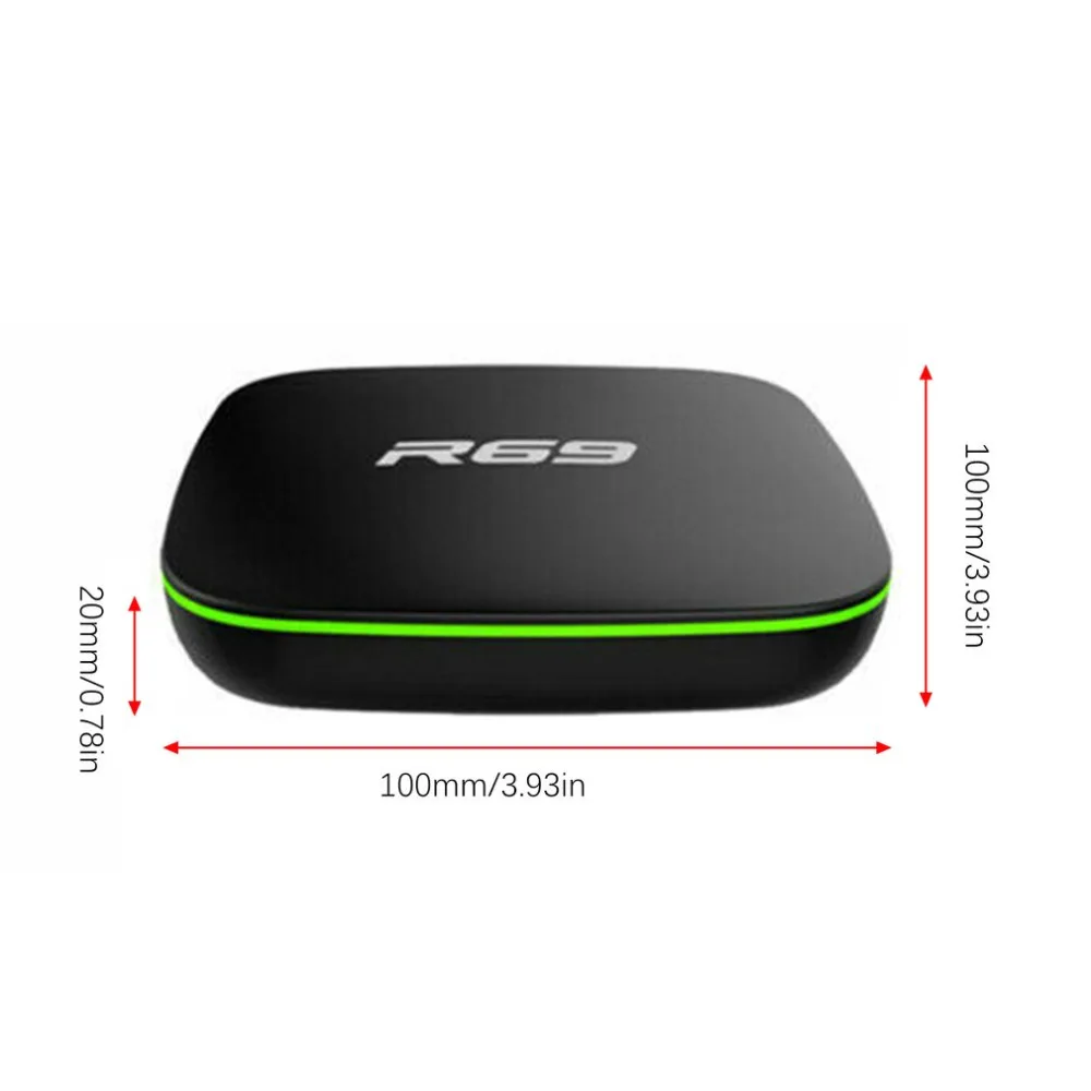 Горячая Распродажа R69 Android 7,1 Smart tv Box 1+ 8G четырехъядерный HD 2,4 GHz WiFi 4K медиаплеер 1080P HD Поддержка 3D фильма