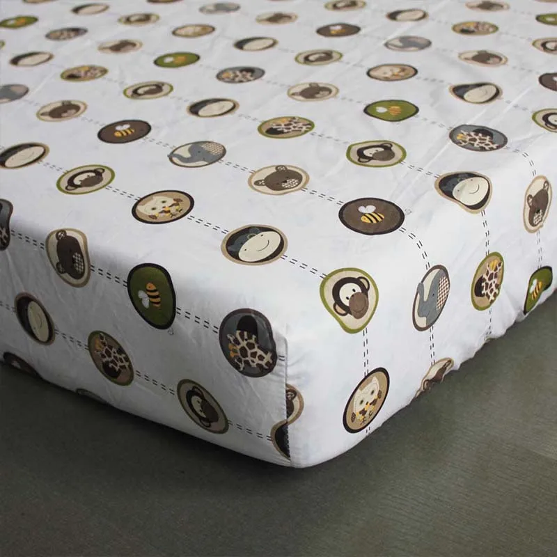crib sheet only 4 шт./компл. хлопок детское постельное белье-бампер юбка для детской кроватки для детских кроваток с животным узором для детской кроватки Постельное белье Бампер Комплект для детской кроватки - Цвет: crib sheet only