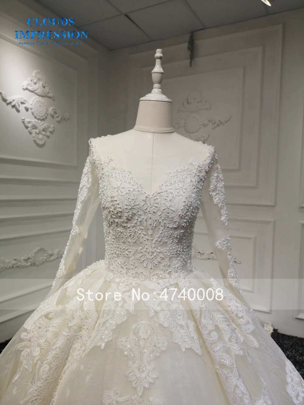 Vestido De Novia сексуальное свадебное платье с длинным рукавом размера плюс, Кружевное белое бальное платье с аппликацией, свадебное платье