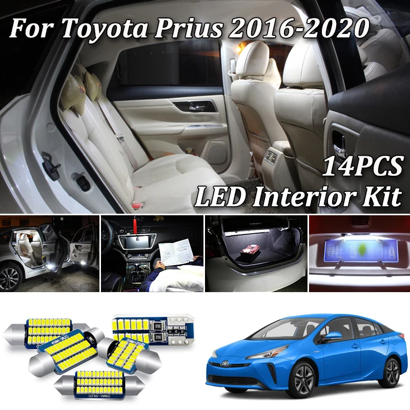 Светодиодная лампа Canbus для Toyota Prius 50 14 шт. без ошибок белая ZVW50 ZVW51 ZVW55 светодиодная