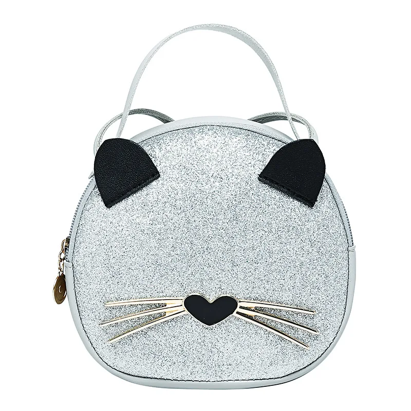 

Sheng chuang Beauty 2019 Autumn Shoulder Cross-body Matching Color Leopord Pattern Cat Women's Hand Rope Cute Small round Bag