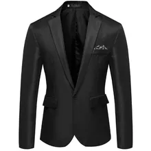 HEFLASHOR, мужской формальный приталенный деловой костюм, костюм на одной пуговице, длинный рукав, зубчатый Блейзер, Мужской Хлопковый пиджак