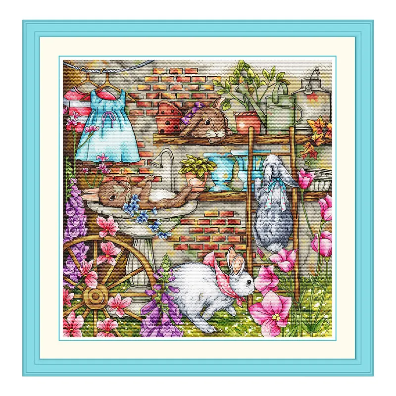 Набор для вышивки крестиком Rabbit's garden 14CT 11ct Высококачественная печатная вышивка