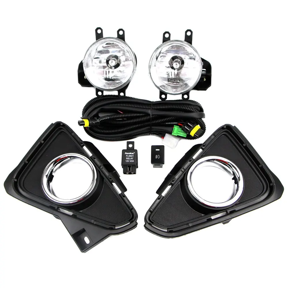 Fog Lamp Kit for Toyota RAV4 2016 2017 2018 Bezel + Relay Wire Harness