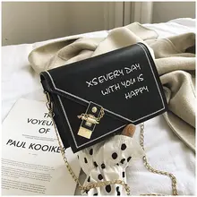 2019 nueva moda señoras Vintage Flap Bolsos Bolso de diseñador para mujeres Bolso Negro Blanco pequeño día embrague cadena chicas Crossbody bolso(China)