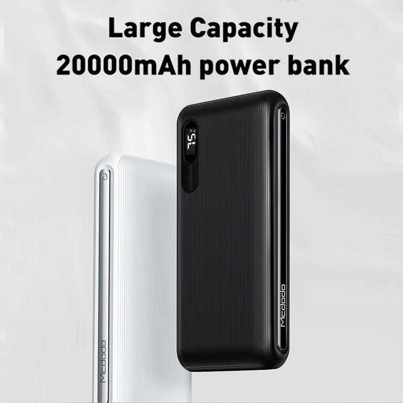 Mcdodo внешний аккумулятор 20000 мАч светодиодный дисплей двойной USB быстрый заряд внешний аккумулятор для Xiaomi iPhone huawei портативное зарядное устройство