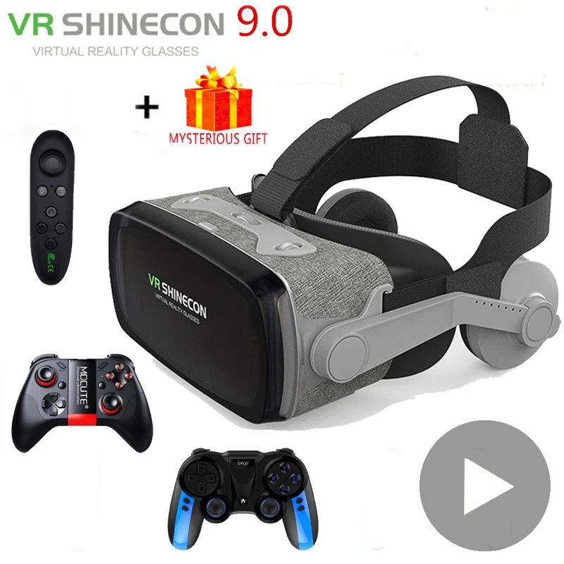 VR Shinecon 9,0 G07E 3 D шлем Viar 3D очки Виртуальная реальность гарнитура шлем стекла для очков для телефона смартфон Видео игровой набор