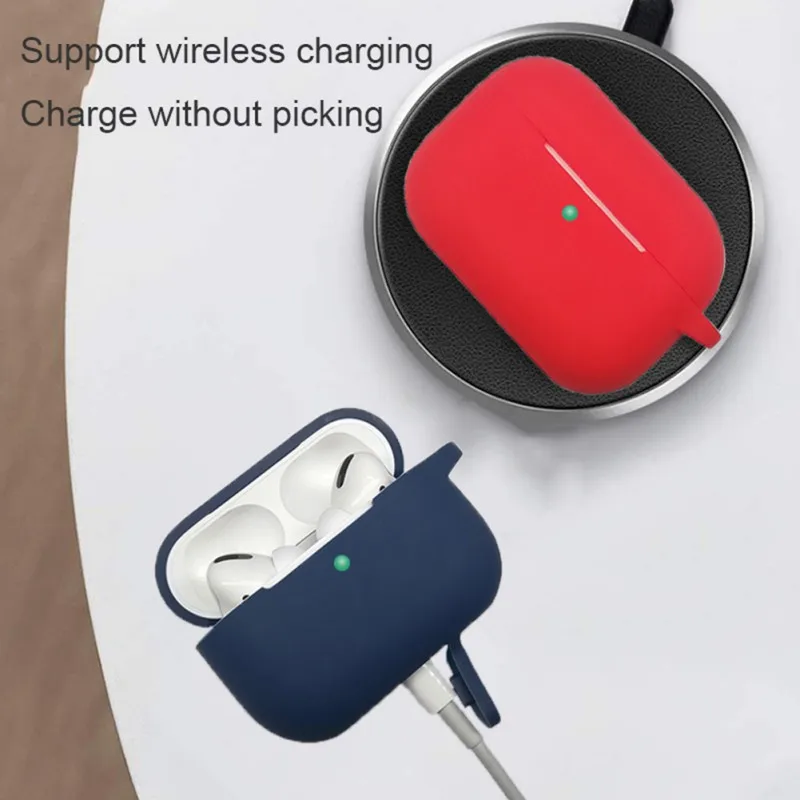 Защитный чехол для AirPods Pro/3, портативная Защитная силиконовая крышка, защитная коробка для зарядки с тросом