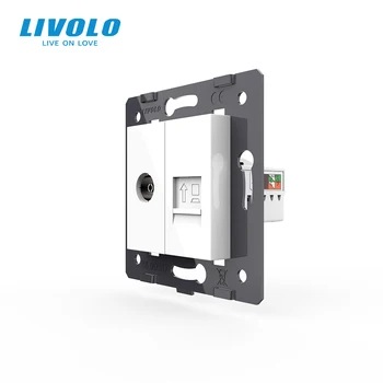 

Manufacture Livolo, 2 Gangs Wall Computer and TV Socket / Outlet VL-C7-1VC-11, Without Plug adapter