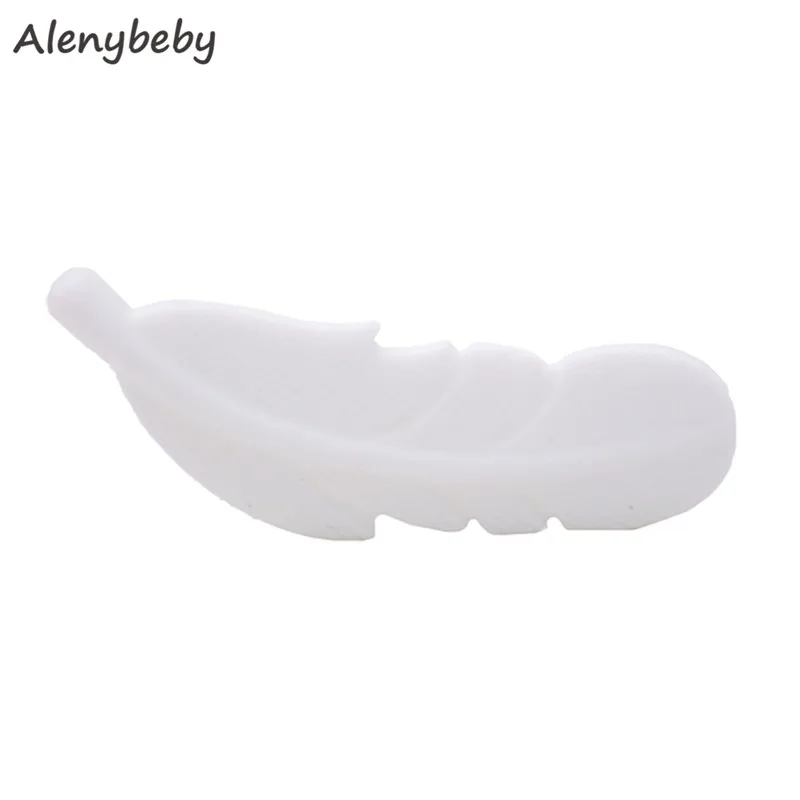 Feather Silicone Beads Baby Teethers Bracelet Chewable Necklace Pendant Food Grade DIY Making Baby Teething Bead Product Gift