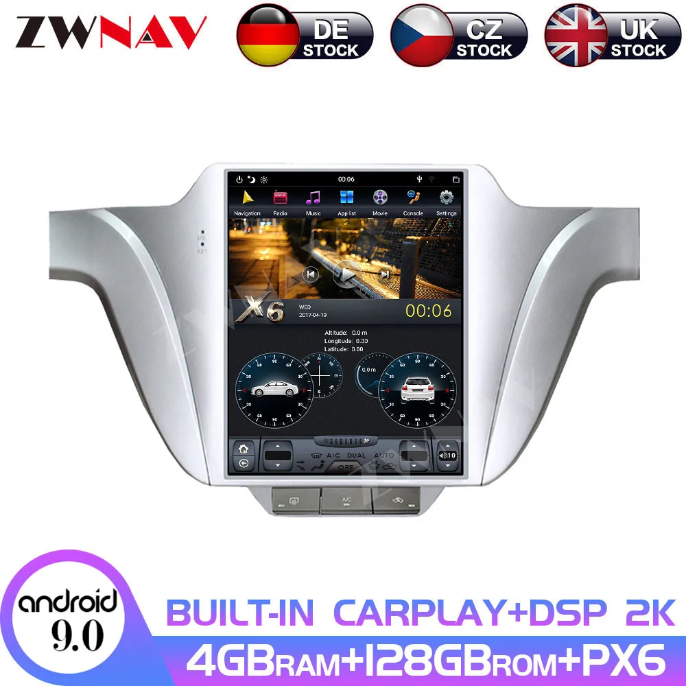 

Вертикальный экран ZWNAV Tesla Android 9 PX6 4 Гб + 6128 Гб Встроенный DSP CARPLAY для Volkswagen Lavida 2013-2017 GPS-навигация