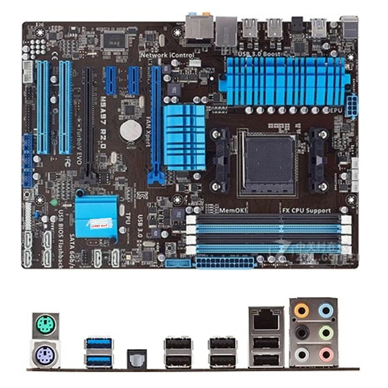 Для ASUS M5A97 R2.0 компьютера USB3.0 SATA III материнская плата AM3 + DDR3 для AMD 970 б/у | Компьютеры