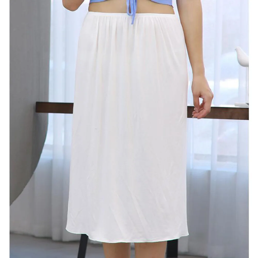 Ex Famous Store Ladies Plain Anti Cling Cooling Waist Half Slip Underskirt Petticoat 