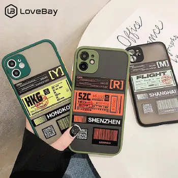 

Lovebay INS Label Ticket Clear Phone Case For iPhone 11 Pro X XR XS Max 8 7 Plus SE 2020 Lens Protection Contrast Color Hard PC